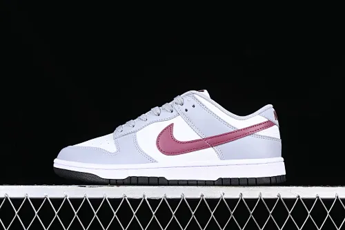 All categories Nk SB Dunk series Nk SB Dunk Low low-top sneakers J version Nk Dunk Low "Grey White" gray burgundy low-top retro sports and leisure sneakers DD1503-122